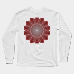 Peculiar Floral Pattern-Maroon Mandala Intricate Patterns Symmetrical Design -Koralle Long Sleeve T-Shirt